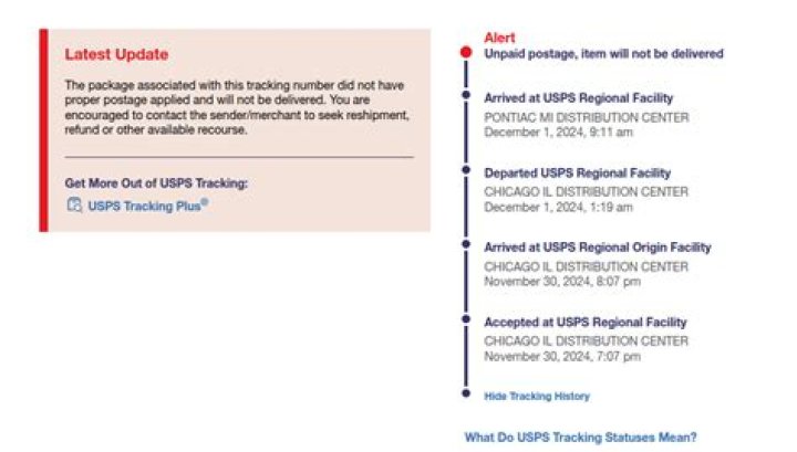 Will USPS tracking says seized by law enforcement?